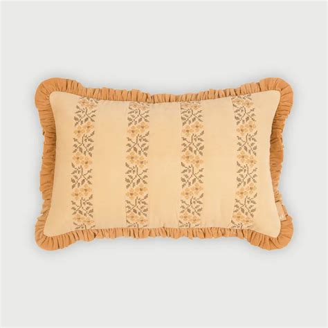 Heather Sunset Cross Stitch Oblong Cushion Cover | Premium Home