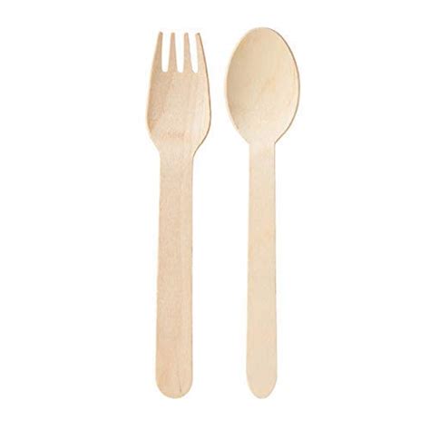 Swastha Hygiene (140mm - 50 Spoons & 50 Forks)| Disposable Wooden ...