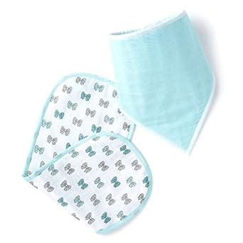 The White Cradle Baby Bib & Burp Cloth Set of 2 pcs - Large Size - 100% ...