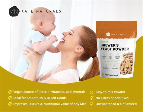 Kate Naturals Brewer's Yeast Powder for Lactation Cookies - Gluten-Free ...