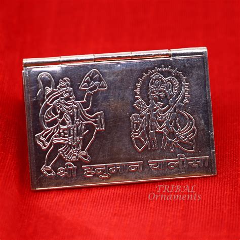 925 sterling silver handmade complete Shree Hanuman Chalisa with Arti ...