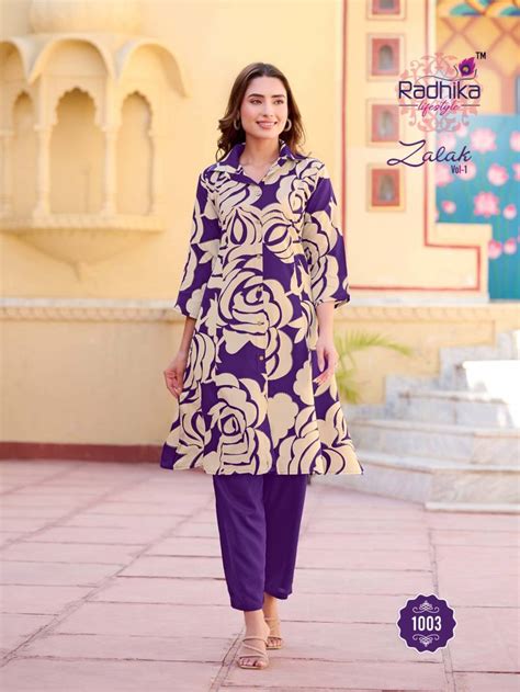 Radhika Zalak Vol 1 Foil Printed Co Ord Set Collection