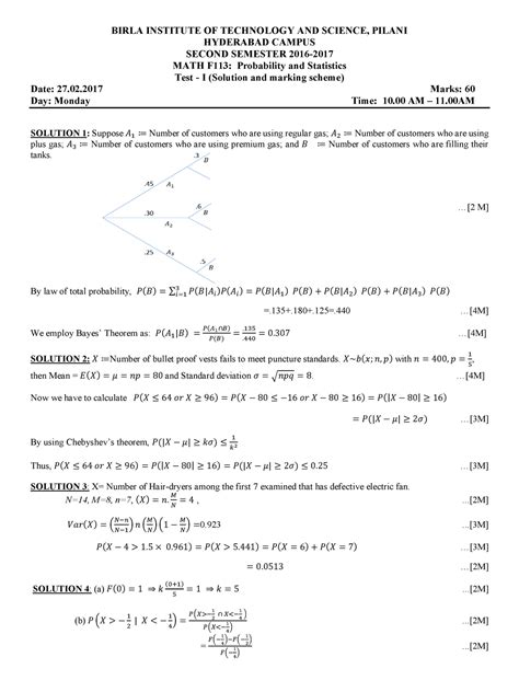 MATH F113 T1 Sol - T1 solutions - BIRLA INSTITUTE OF TECHNOLOGY AND ...