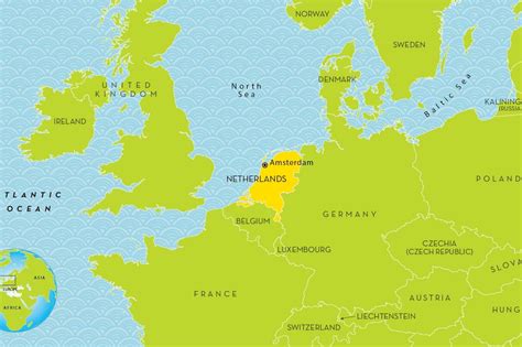 Netherlands On World Map Map Of The Current Netherlands Showing The