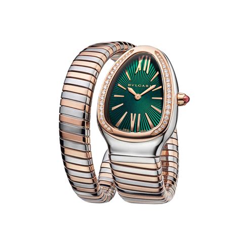 Bvlgari Serpenti Tubogas 35mm Womens Watch Green 102790 | Goldsmiths