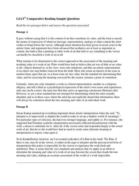 Reading Comprehension LSAT | PDF | Representation (Arts) | Utilitarianism