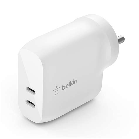 Belkin 40W (20W + 20W) Two Ports USB -C PD Wall Charger | Fast Charging ...