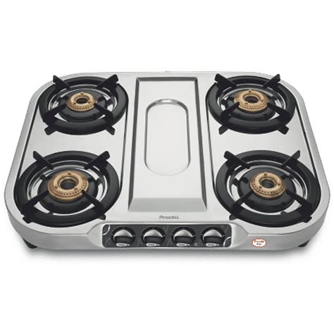 Buy Preethi Shine Stainless Steel Gas stove 4 Burner Online