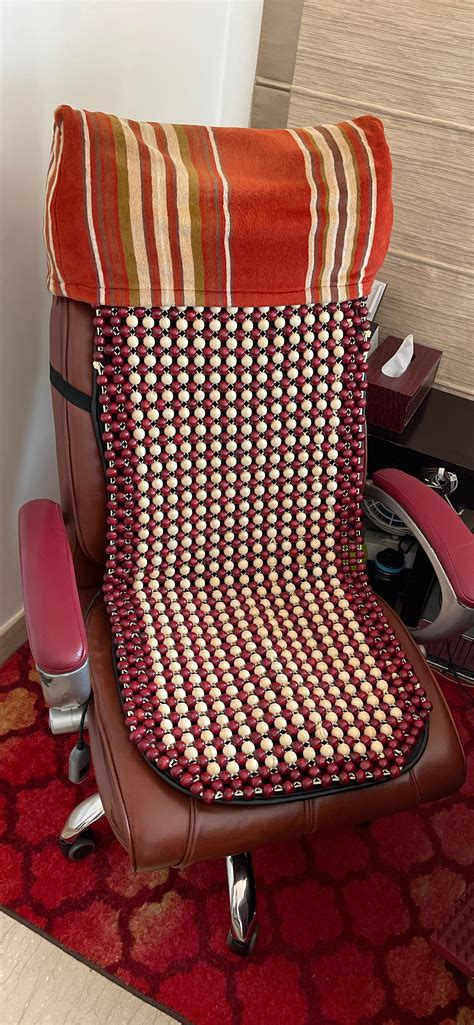 Q1 Beads XXLOrange Wooden Beads Acupressure Mat Seat Beads Cover ...