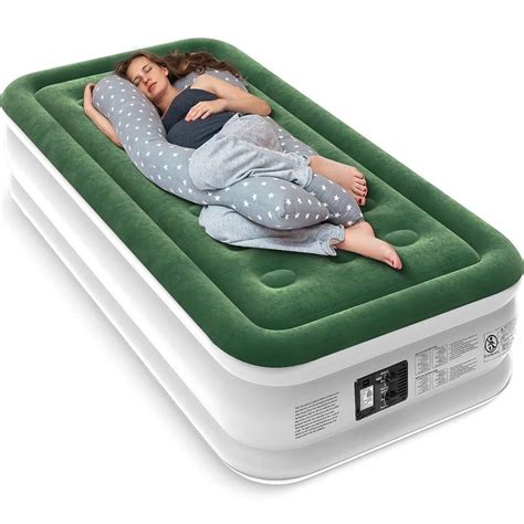 Zearna Twin Air Mattress with Built Pump,18'' Durable Blow Up Mattress ...