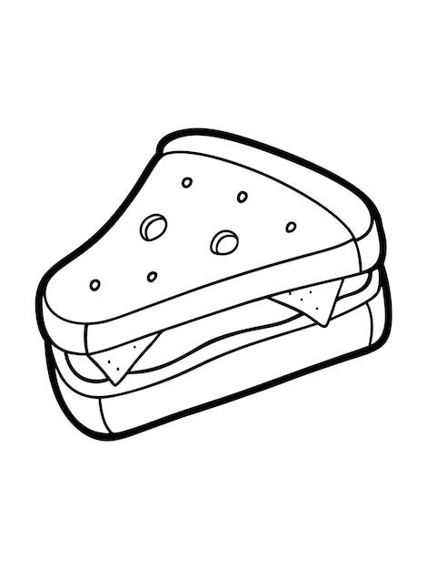 Grilled cheese colouring book pages for children and adults with vector ...