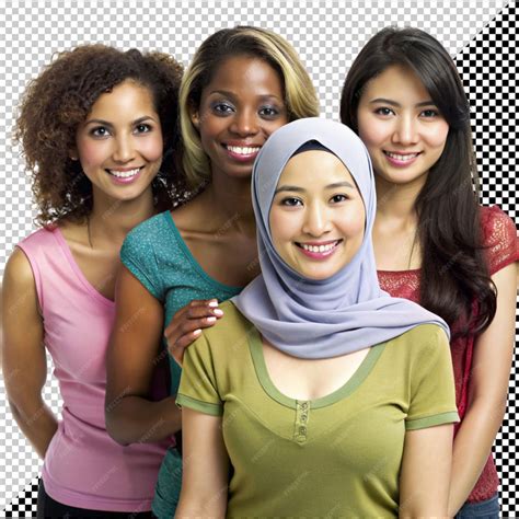 Premium PSD | Different ethnicity women on transparent background