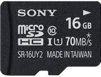 SONY 16 GB MicroSDHC Class 10 70 MB/s Memory Card - SONY : Flipkart.com