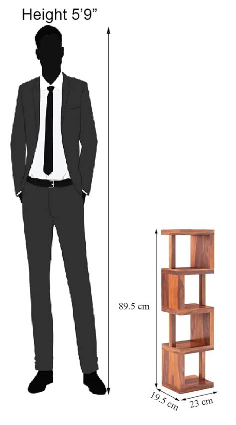 Sheesham Wood Zig Zag Wall Shelves 5 Tier Display Rack Storage Organiz ...