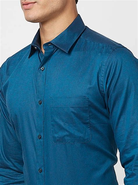 Raymond Men Blue Structure Slim Fit Cotton Shirt – MyRaymond