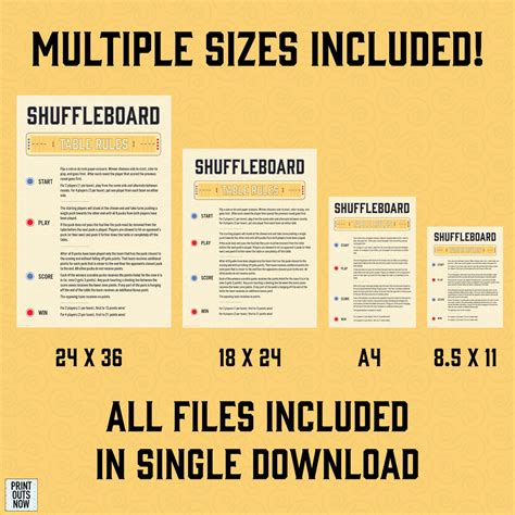 Shuffleboard Rules Printable - Printable Free Templates