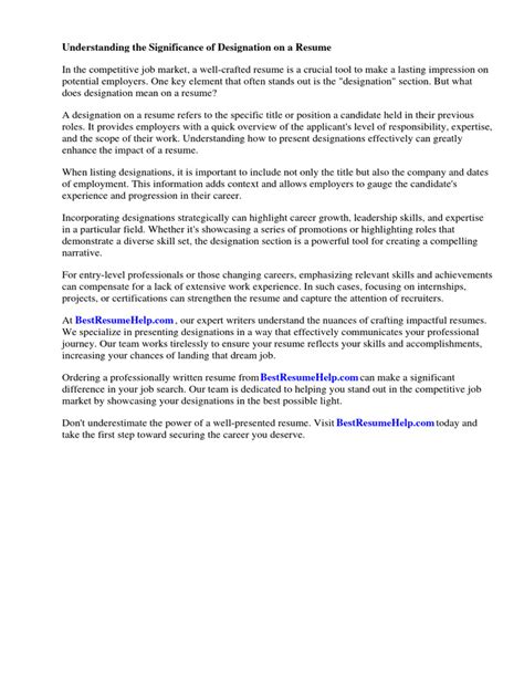 Image result for Designation Example