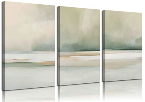 Amazon.com: 3Pcs Sage Green Canvas Wall Art Modern Neutral Abstract ...
