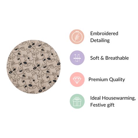Embroidered King Size Bed Cover Beige Online - Premium Bed Cover | Nestasia