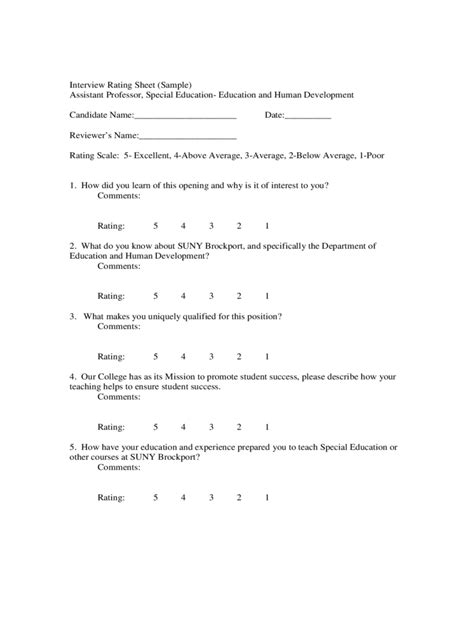 Sample Interview Scoresheet 的图像结果