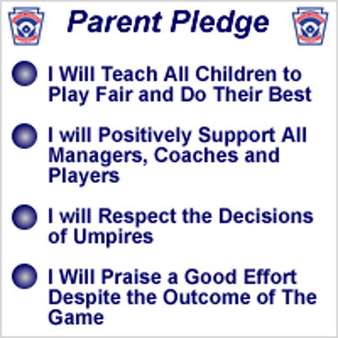 Little League Pledge Printable