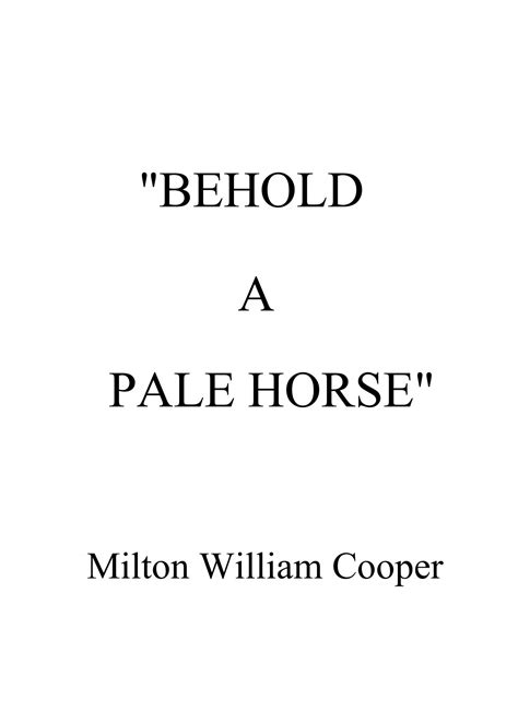 Behold a pale horse by william bill cooper 1991 therabbithole wiki ...