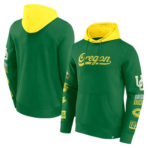 Men's Fanatics Green/Yellow Oregon Ducks Color Block Badge Fleece ...