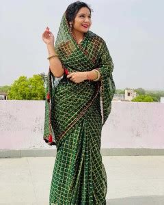 Buy Celeb Styles Embroidered Bandhani Viscose Rayon Green Sarees Online ...