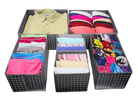 House of Quirk Non-Woven Foldable Cloth Storage Box Closet Dresser ...