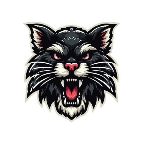 Vector de desenho animado de cabeça de gato bonito em fundo branco ...