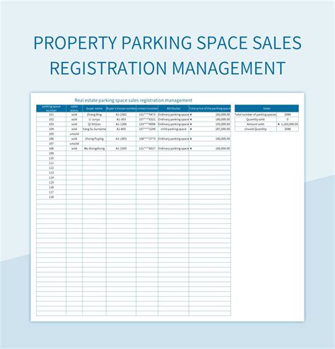 Parking Space Spreadsheet Parking Booking System For Corporate Parking