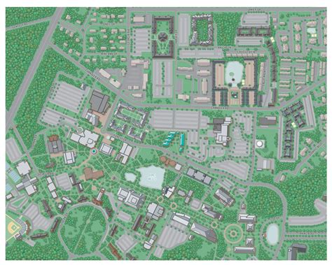 2D Campus Map Illustration, Georgia Southern University