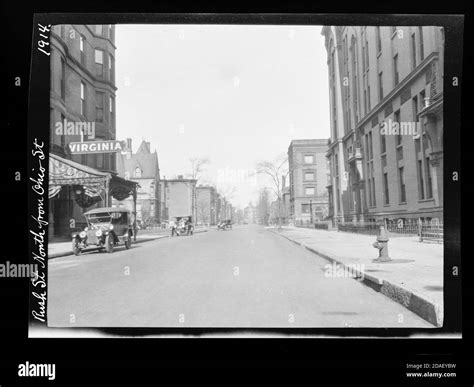 View of Rush Street, north from Ohio Street, Chicago, Illinois, 1914 ...