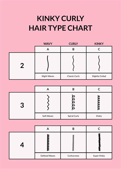 Kinky Curly Hair Type Chart in Illustrator, Word, PDF, PSD - Download ...