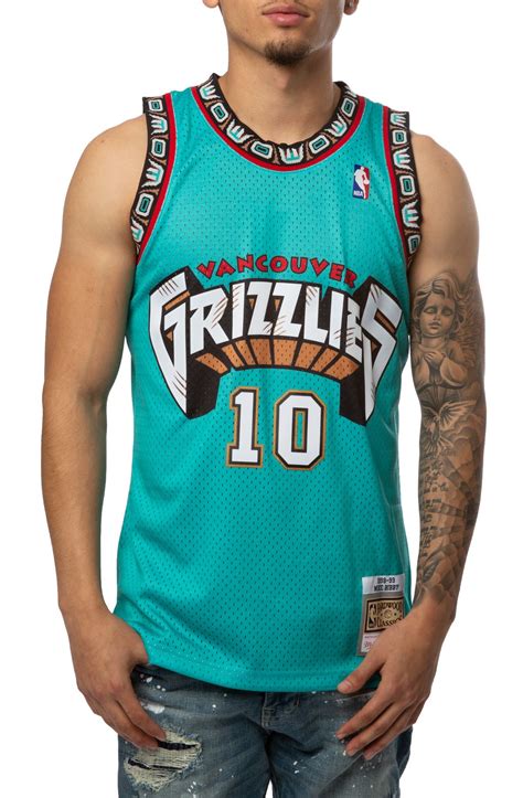 MITCHELL AND NESS Mike Bibby Vancouver Grizzlies Road 1998-99 Swingman ...