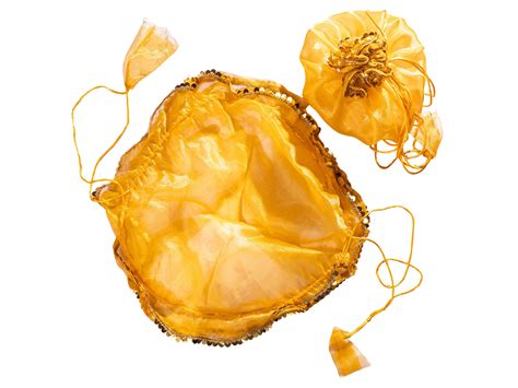 Yellow Round Wrap Potli Bag (Pack of 2) – JashnBazaar
