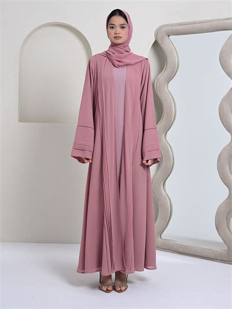 Aala Georgette 2 Piece Abaya - Pink – Modest Essentials