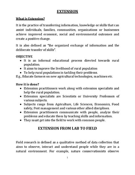 Extension - EXTENSION What is Extension? It is the practice of ...