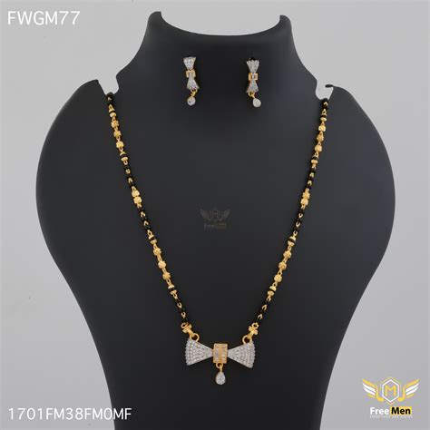 Freemen One Line Modish Diamond Mangalsutra - FWGM77 – Freemen®