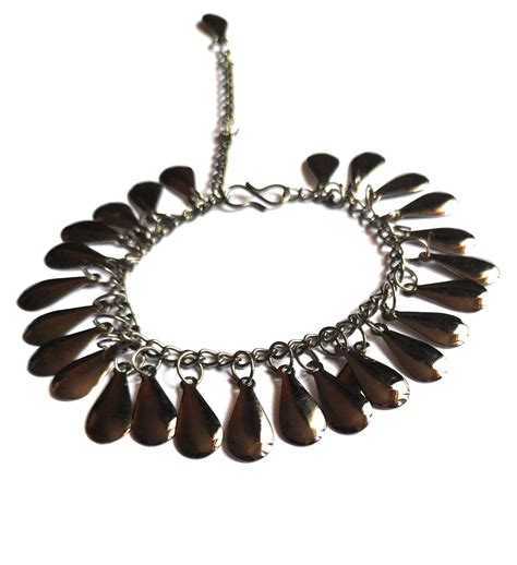 Buy Jyokrish Handmade Black Alloy Hanging Leaf Chain Bracelet for Girls ...