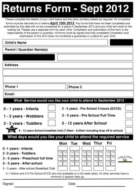 Fillable Online scampsandscholars Places Returns form for sept 2012 ...