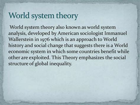 Theory Of The World