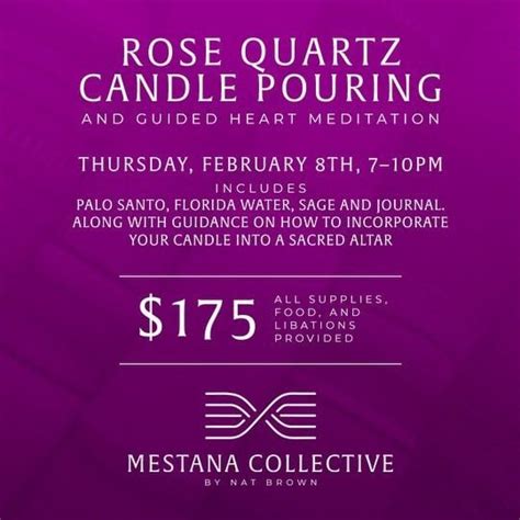 Rose Quartz Candle Pouring and Heart Opening Meditation , Piedmont ...