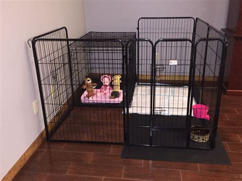Puppy crate and playpen! | Dog playpen indoor, Dog playpen, Puppy crate