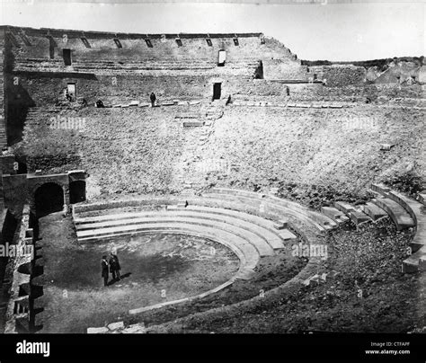 Theatre of Pompey, Pompei, by Roberto Rive, 1860 Stock Photo - Alamy