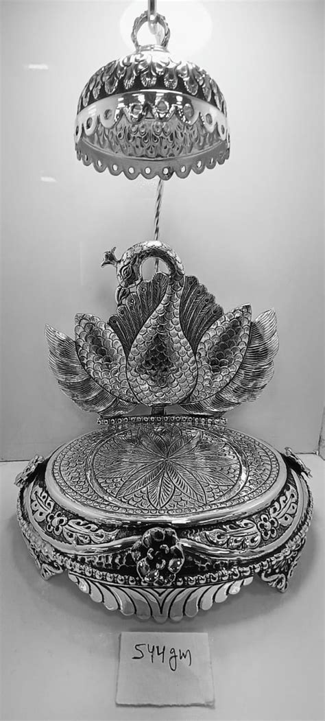 SILVER MAYURI, STERLING SILVER PEACOCK DESIGN SILVER SINGASAN/SIMHASAN ...
