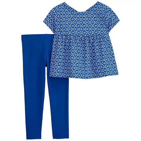 Toddler Girl Carter's Geometric Print Short Sleeve Top & Leggings Set