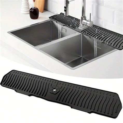 Kitchen Faucet Splash Pad Silicone Sink Faucet Splash Guard Mat Drain ...
