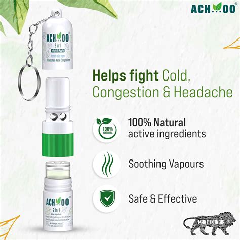 Buy ACHOO 2 IN 1 INHALER PACK OF 1 Online & Get Upto 60% OFF at PharmEasy