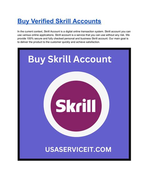 PPT - Buy Verified Skrill Accounts - 100% Verified USA, UK ...